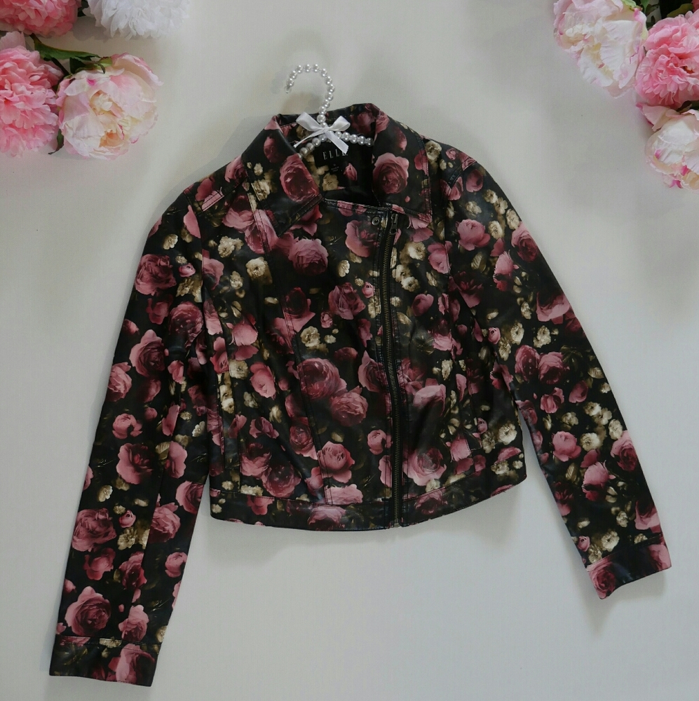 Floral Leather Jacket